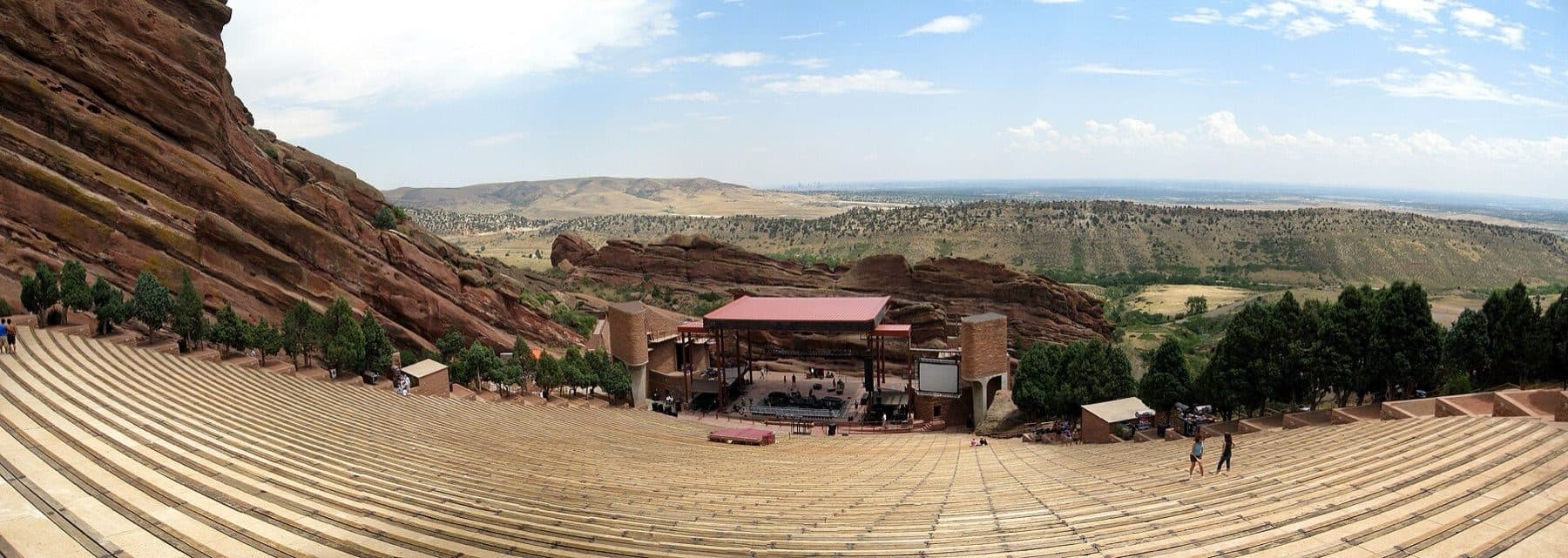 A panoramic Red Rocks Amphitheatre picture. Taken before a Lyle Lovett concert on July 18, 2008.  Feel free to distribute freely.