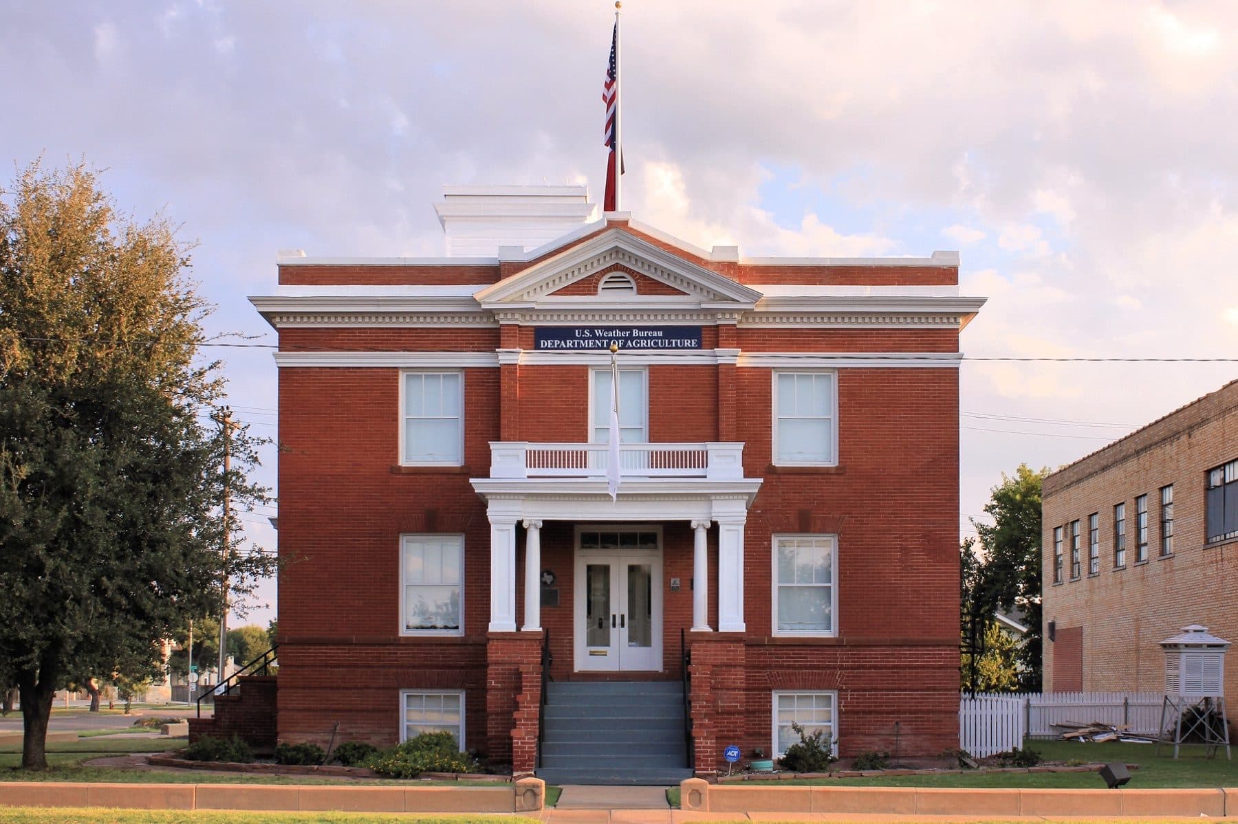 The former United States Weather Bureau building in Abilene, Texas was built in 1909