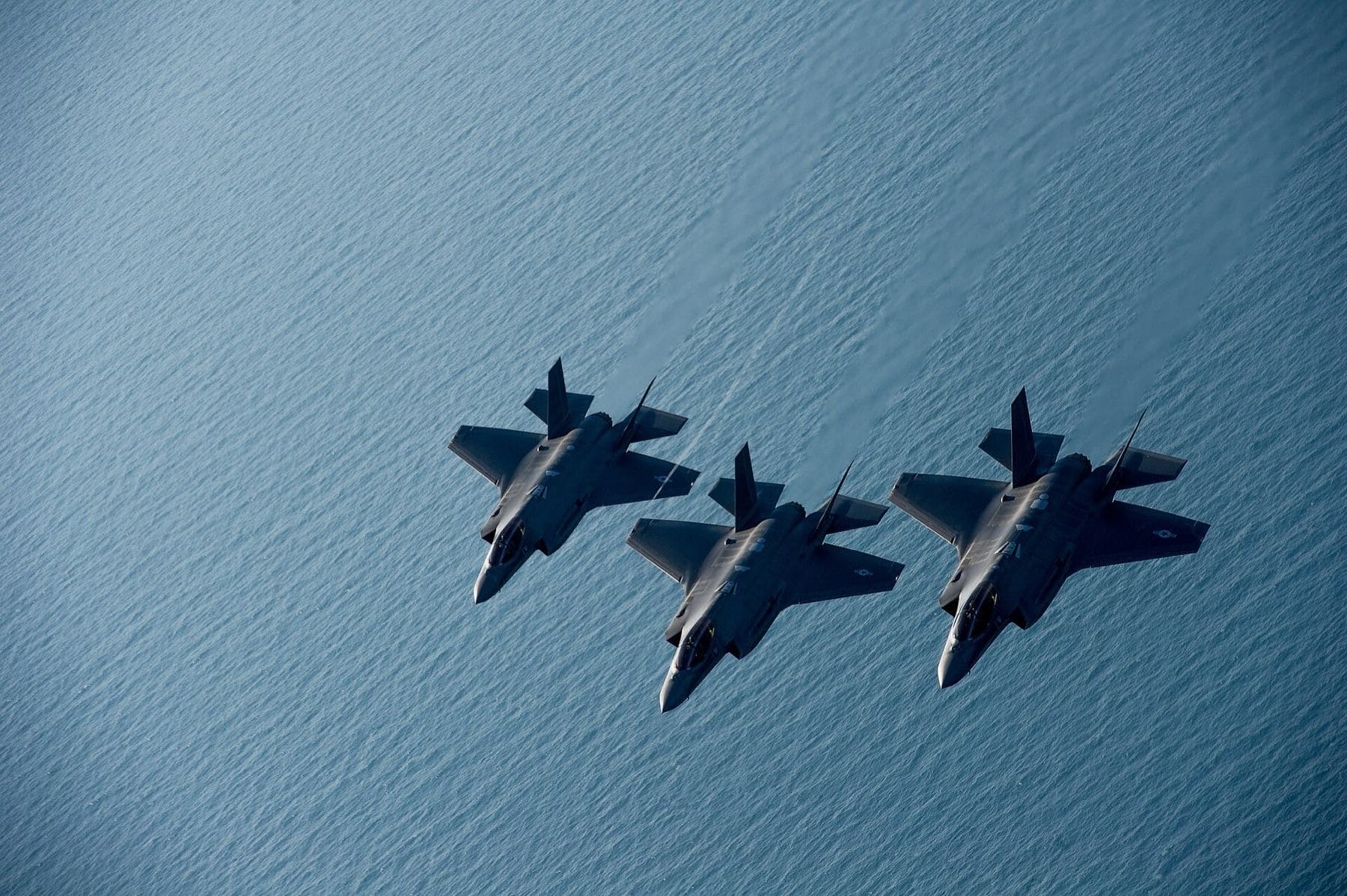 U.S. Air Force F-35A Lightning II aircraft assigned to the 58th Fighter Squadron, 33rd Fighter Wing fly in formation near Eglin Air Force Ba