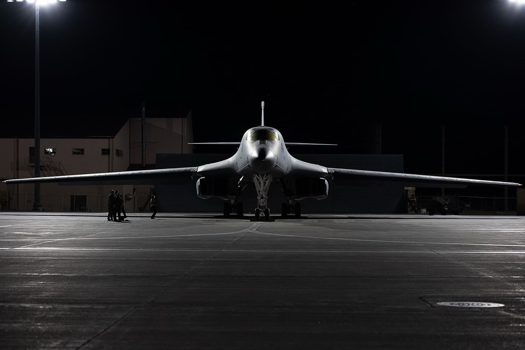 A 28th Bomb Wing B-1B Lancer prepares to take flight for a Bomber Task Force mission at Ellsworth Air Force Base, S.D., April 12, 2023. The 
