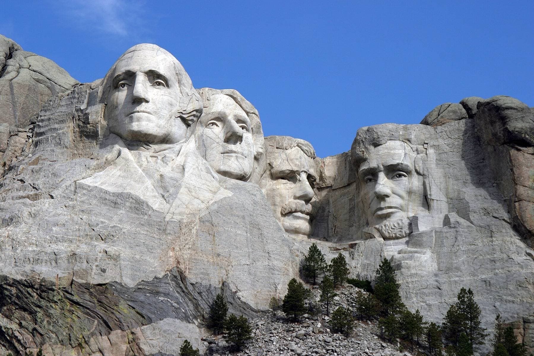 The Mount Rushmore Monument as seen from the viewing plaza