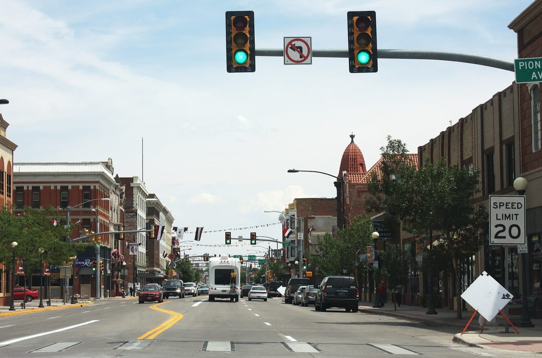 Downtown Cheyenne, Wyoming; looking northeast down W