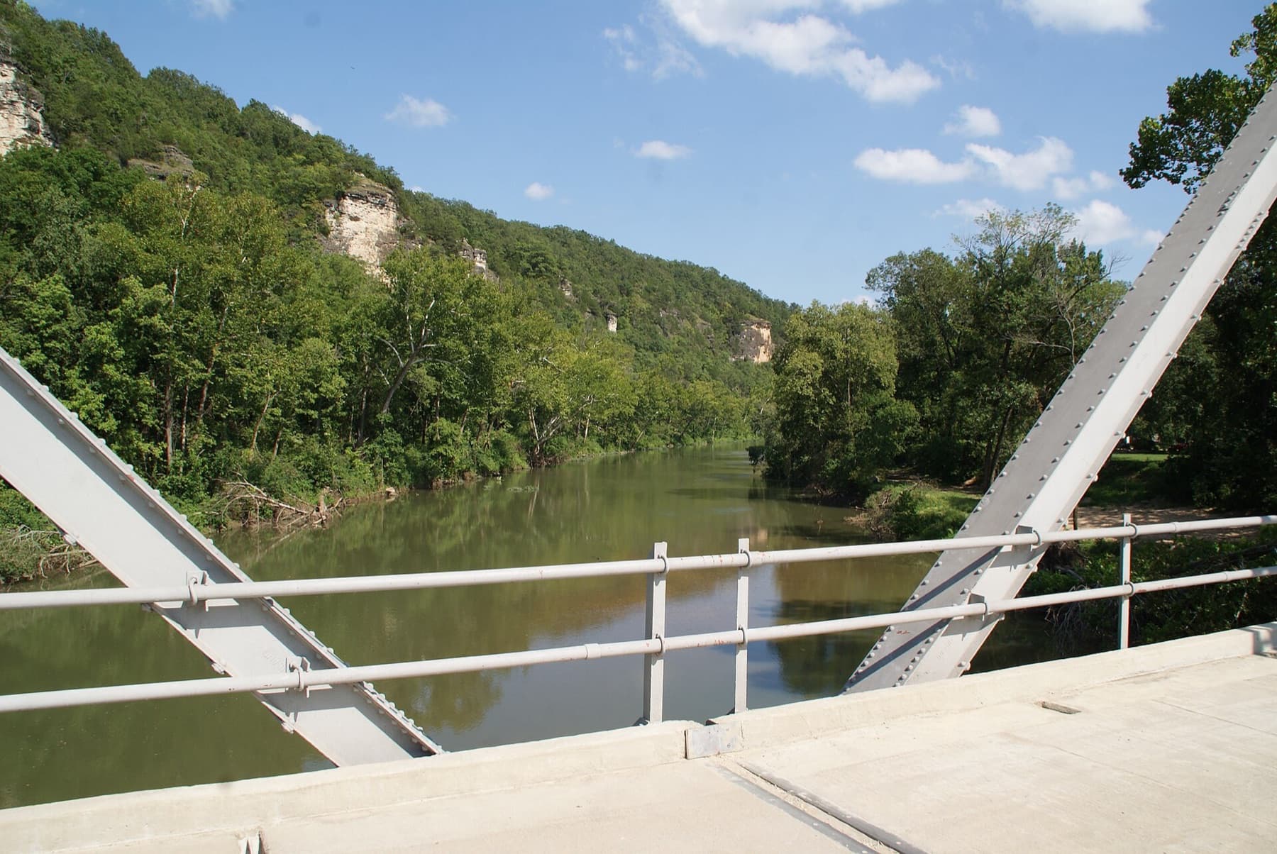 Photo taken from bridge crossing Big Piney River on original route of US66 in Pulaski County, Missouri, USA