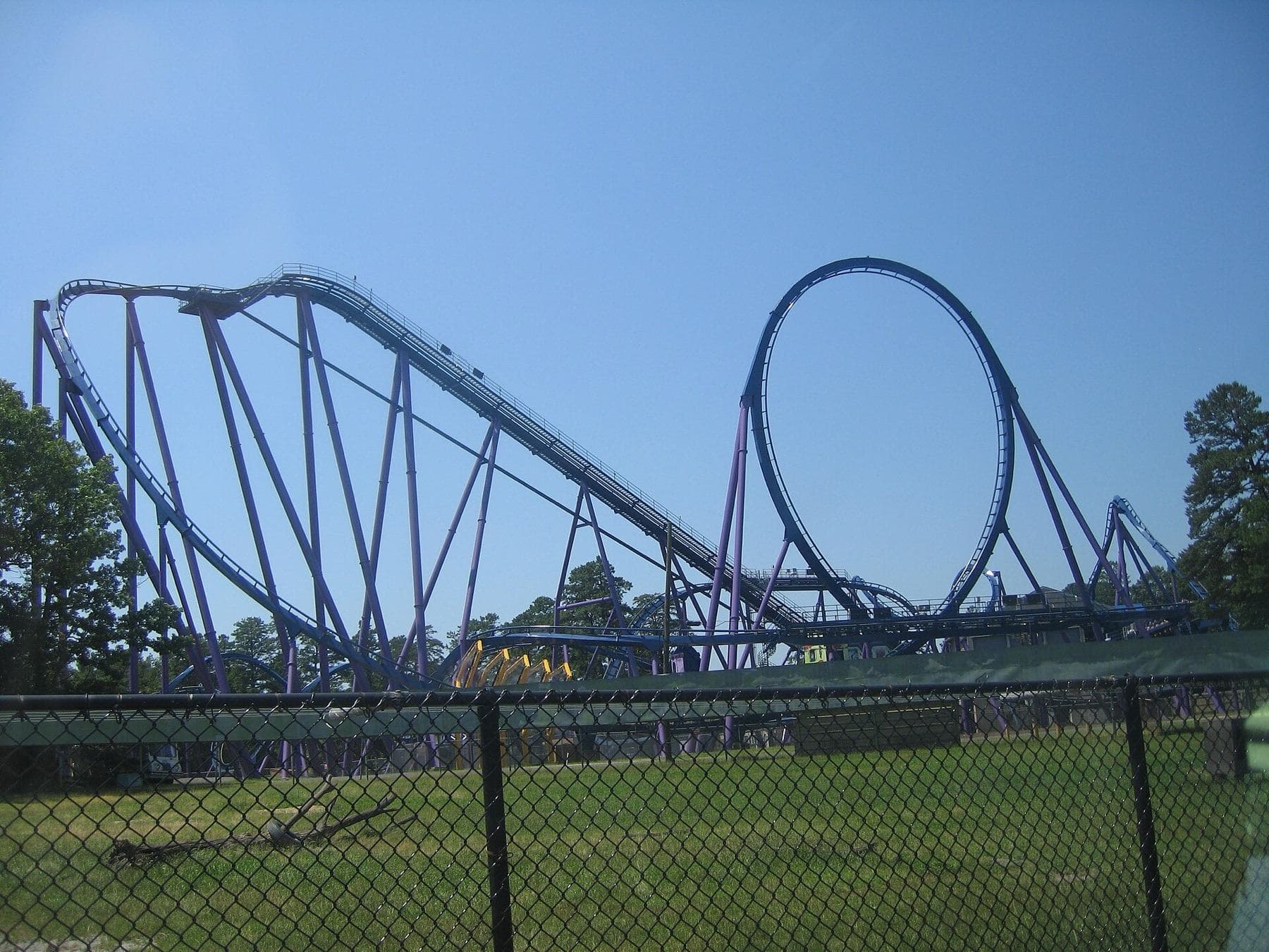 This picture is of the Bizarro roller coaster at Six Flags Great Adventure, in Jackson, New Jersey