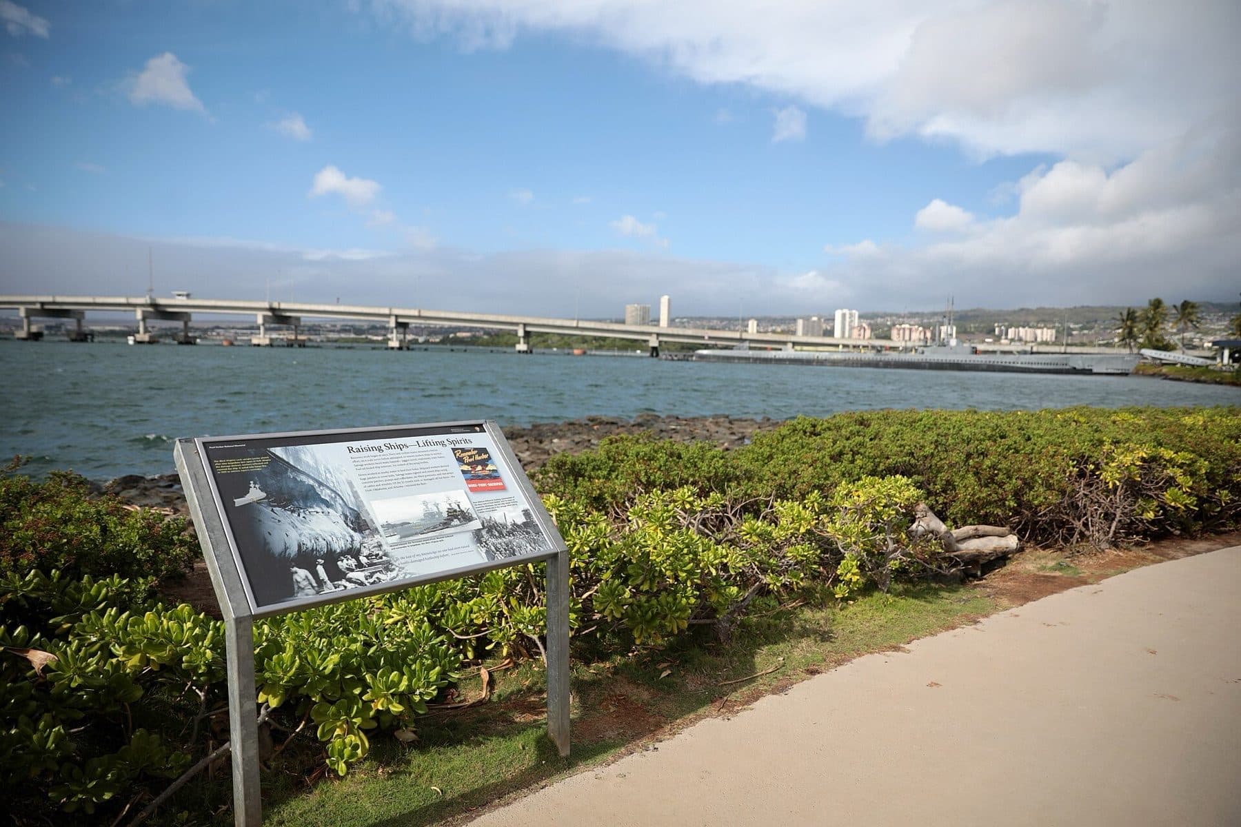 The Pearl Harbor National Memorial in Honolulu, Hawaii