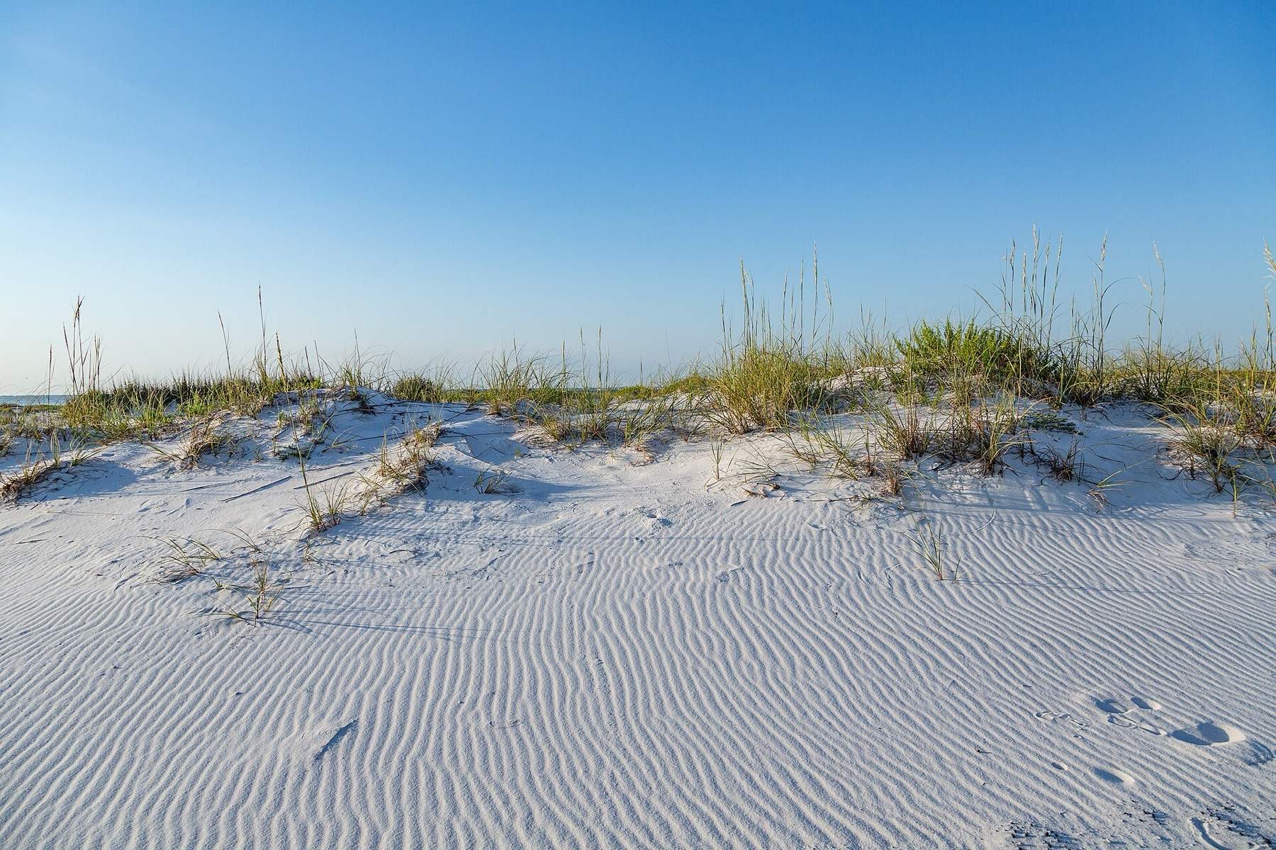 A white sand beach on Santa Rosa Island, Pensacola Beach, Florida