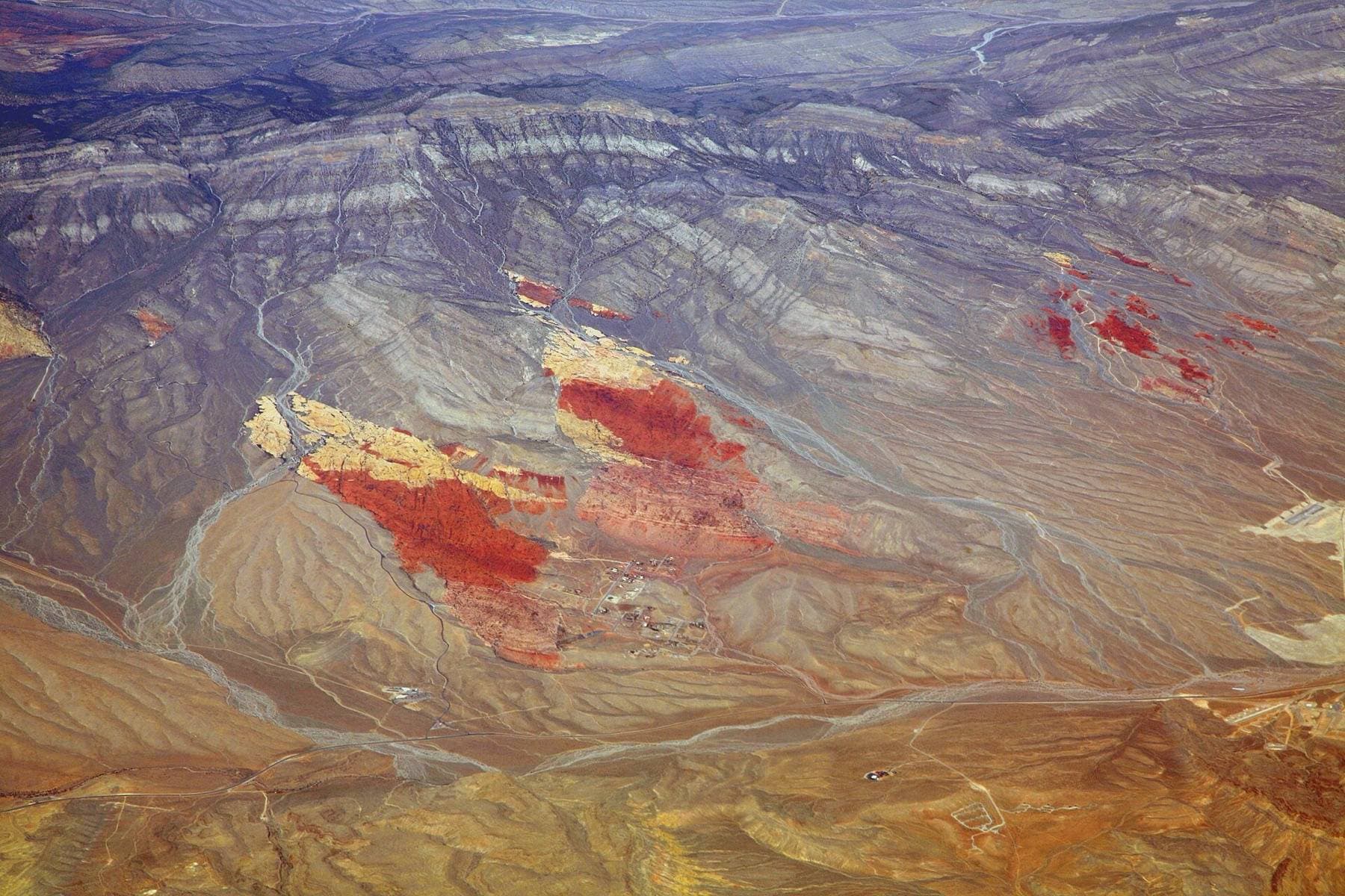 Aerial view of the red sandstone of Red Rock Canyon National Conservation Area