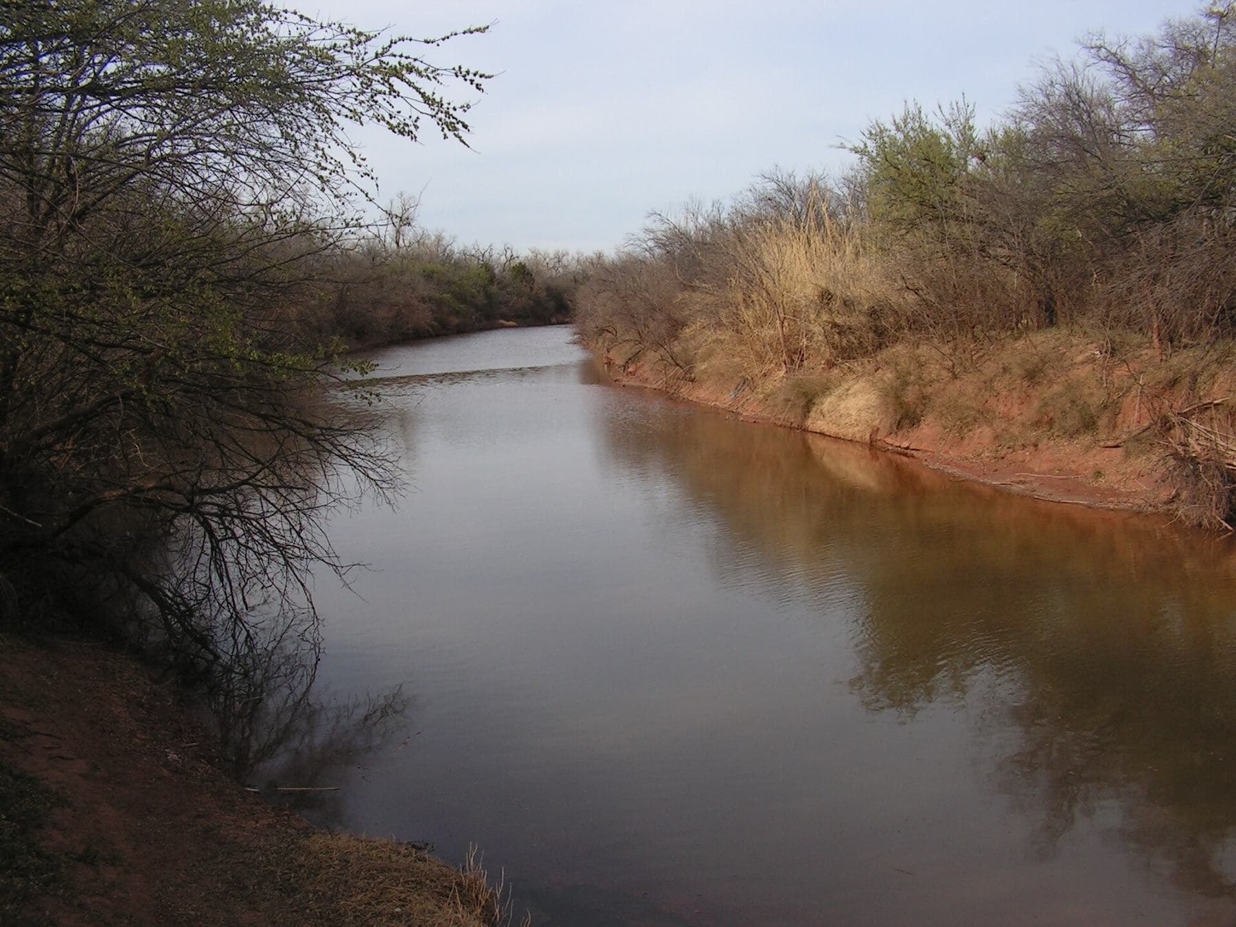 The Wichita River, as seen from Lucy Park in Wichita Falls, TX