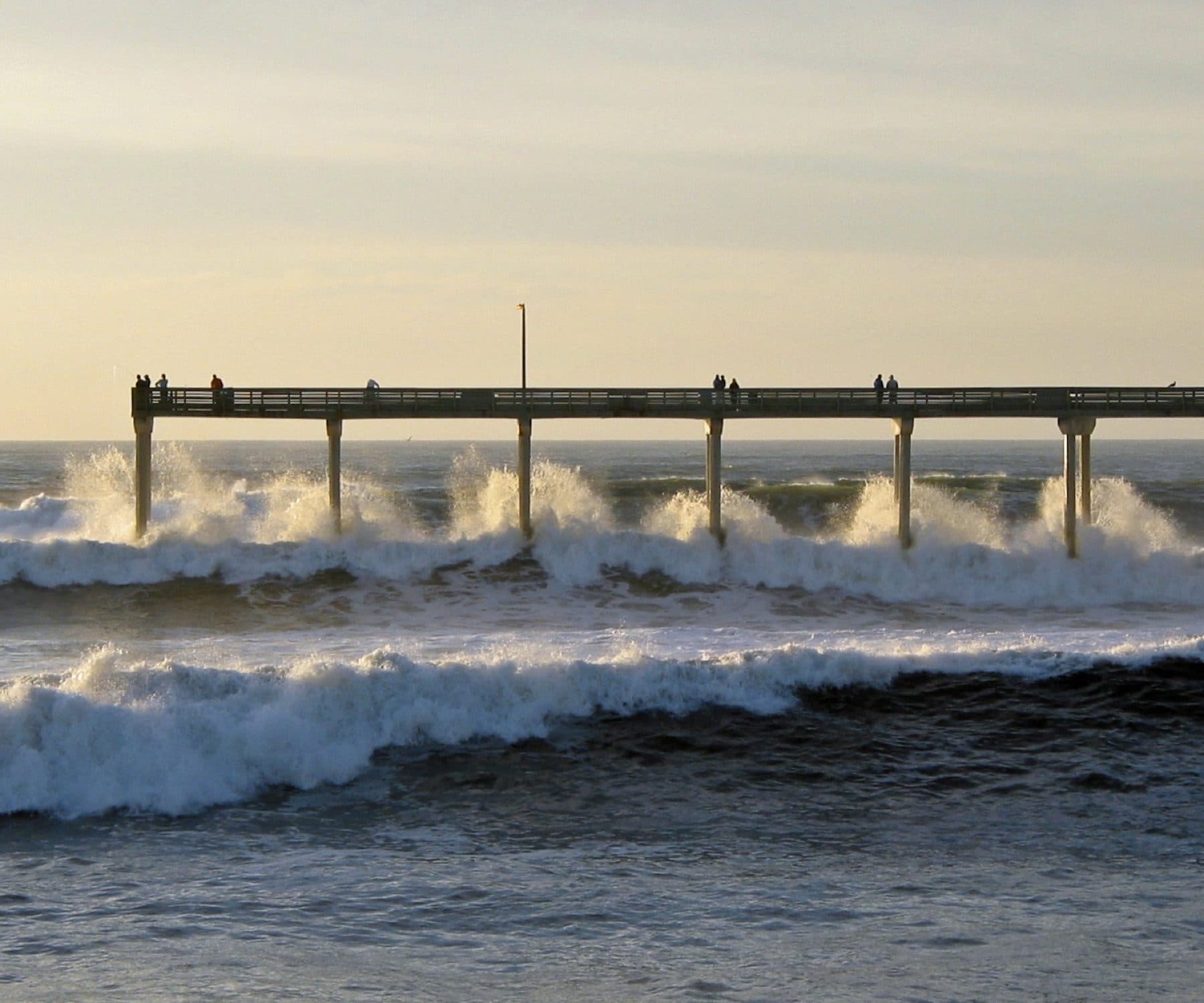 Big surf hits Ocean Beach, California